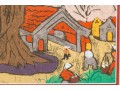 Mixed Media On Paper, Expressionist Figural Village Scene, Probably Vietnamese