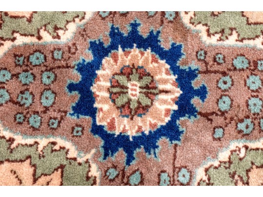 Vintage Turkish Hand-Knotted Wool Area Rug, 9'-8