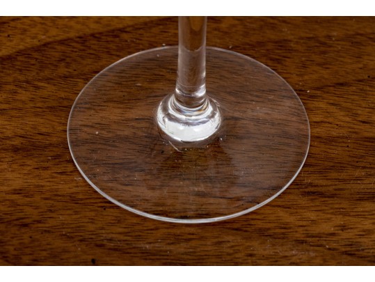 Set Of Seven Vintage Vaseline Green Glass Coupes