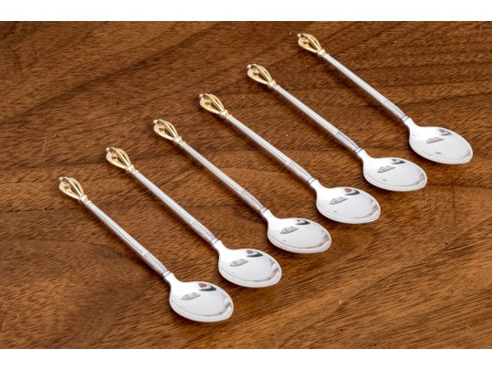 Set Of Six Sorensen Danish Sterling Silver Demitasse Spoons, 1.915 OZT