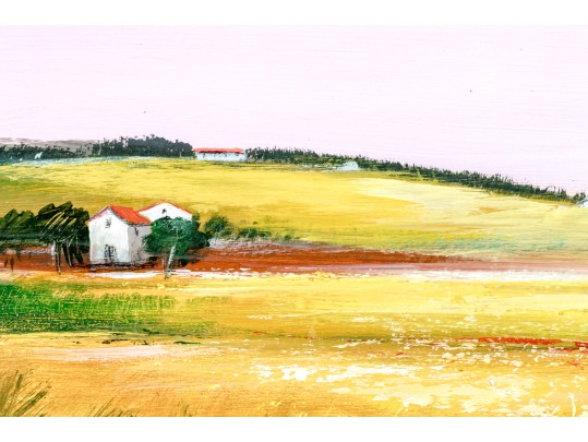 Signed Italian Oil Paintings Pastoral Landscapes