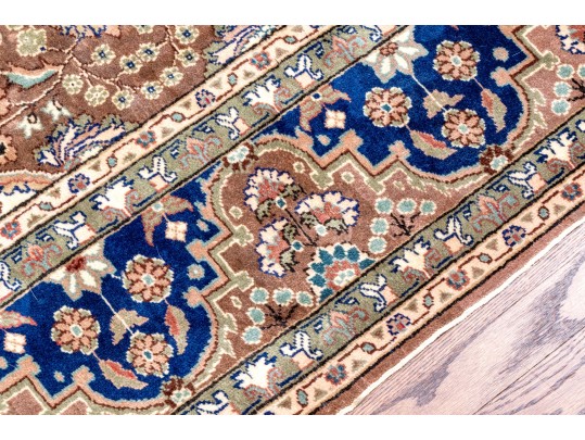 Vintage Turkish Hand-Knotted Wool Area Rug, 9'-8