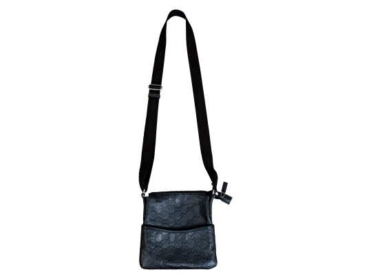 Gucci Guccissima Black Leather Crossbody Bag