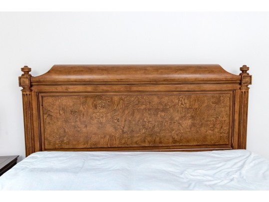 Ethan Allen King Townhouse Wentworth Burl Veneered Bed Frame
