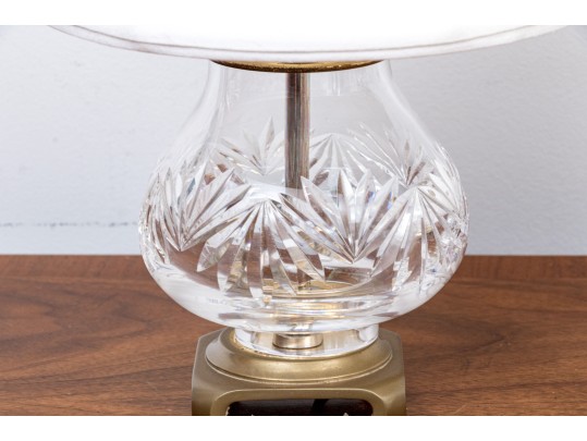 Waterford Cut Crystal Table Lamps On Brass Bases