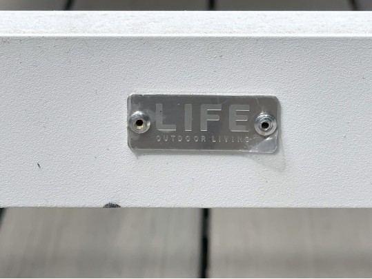 Pair Of Life Brand Outdoor Chaise Lounges With Tray Top Table