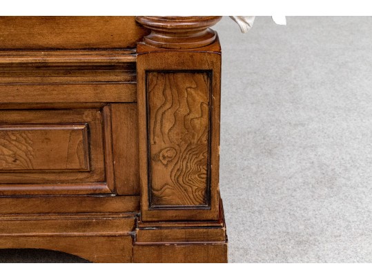 Ethan Allen King Townhouse Wentworth Burl Veneered Bed Frame