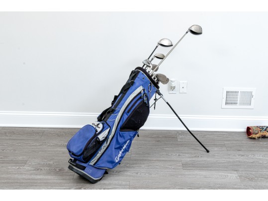 Taylor Made Golf Bag With Assorted Clubs