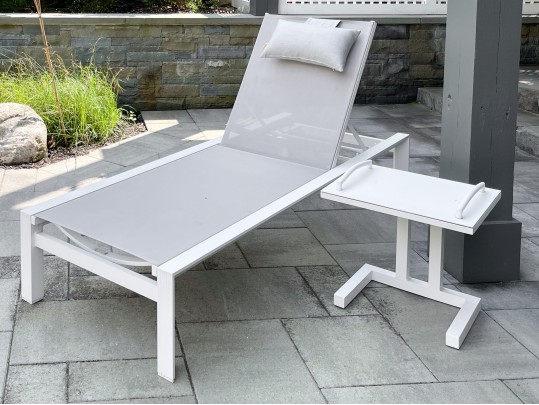 Life Brand Outdoor Chaise Lounge With Tray Top Table