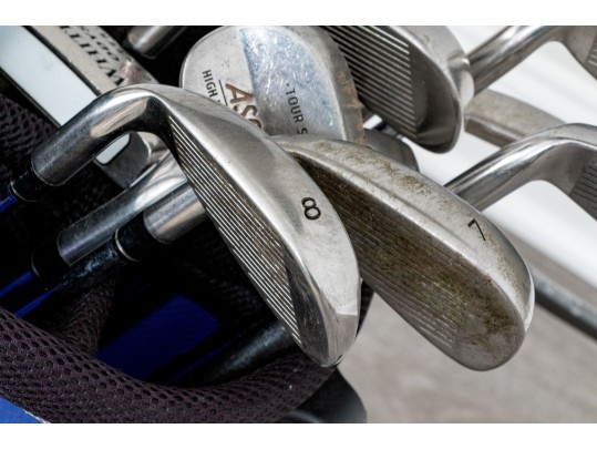 Taylor Made Golf Bag With Assorted Clubs