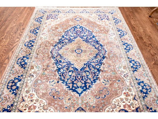 Vintage Turkish Hand-Knotted Wool Area Rug, 9'-8