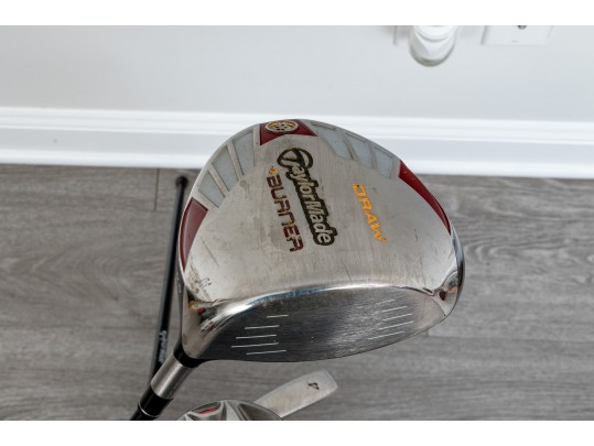 Taylor Made Golf Bag With Assorted Clubs
