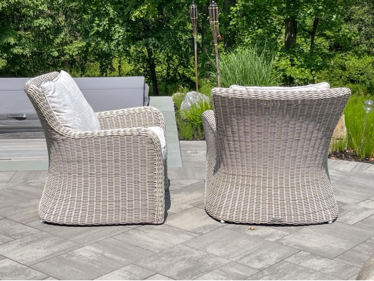 Pair Of Kingsley Bate “Sag Harbor” Woven Wicker Armchairs 
