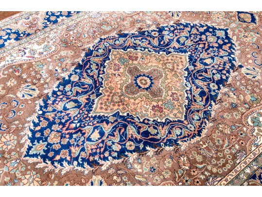 Vintage Turkish Hand-Knotted Wool Area Rug, 9'-8