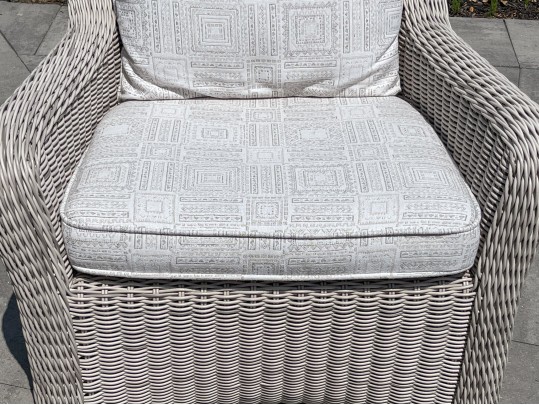 Pair Of Kingsley Bate “Sag Harbor” Woven Wicker Armchairs 