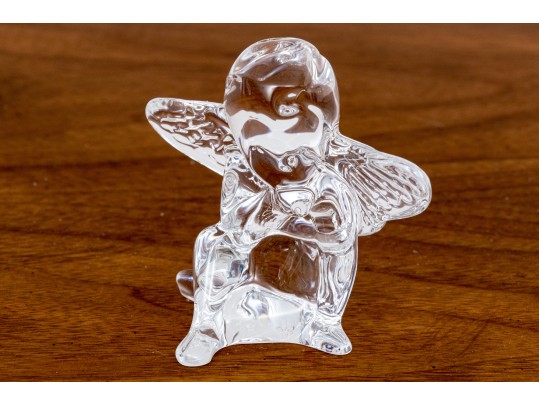 French, Baccarat Crystal Cherub Form Figure