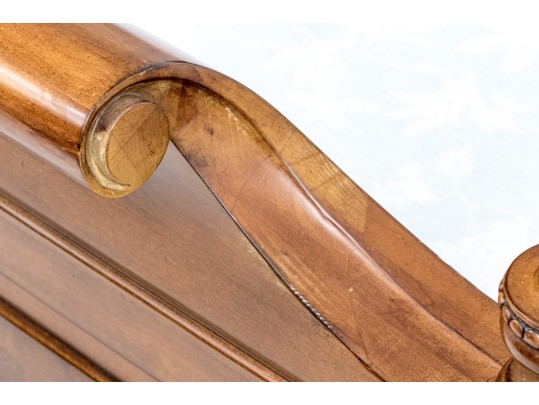 Ethan Allen King Townhouse Wentworth Burl Veneered Bed Frame