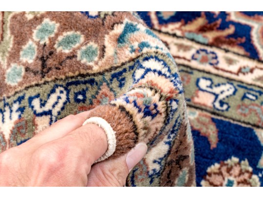 Vintage Turkish Hand-Knotted Wool Area Rug, 9'-8