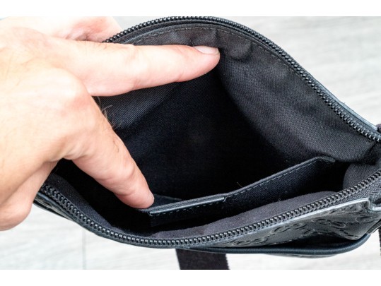 Gucci Guccissima Black Leather Crossbody Bag