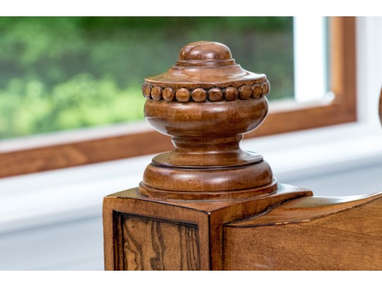 Ethan Allen King Townhouse Wentworth Burl Veneered Bed Frame