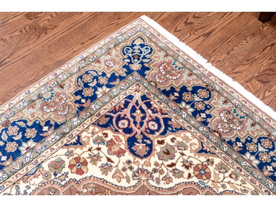 Vintage Turkish Hand-Knotted Wool Area Rug, 9'-8