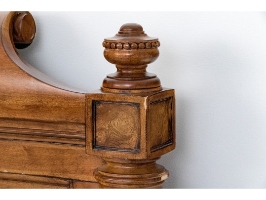 Ethan Allen King Townhouse Wentworth Burl Veneered Bed Frame