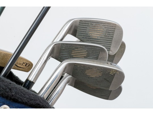 Golf Bag With Assorted Clubs