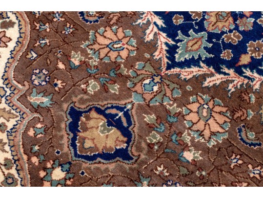 Vintage Turkish Hand-Knotted Wool Area Rug, 9'-8
