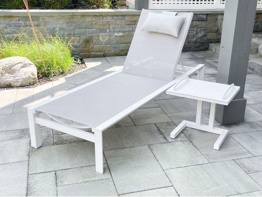 Life Brand Outdoor Chaise Lounge With Tray Top Table