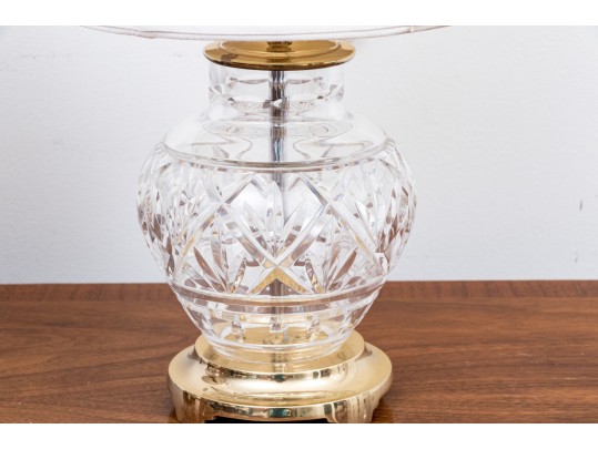 Waterford Cut Crystal Table Lamps On Brass Bases