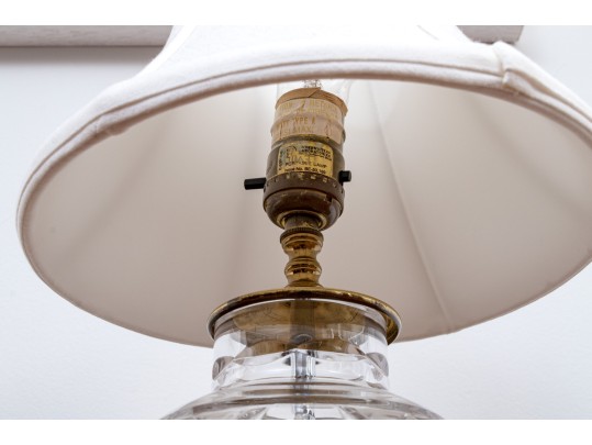 Waterford Cut Crystal Table Lamps On Brass Bases