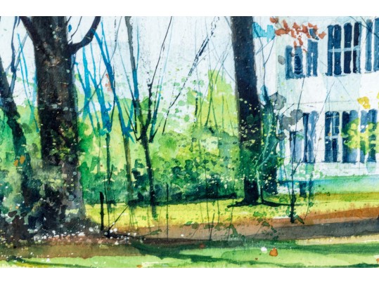 Arlene Cornell (American, B. 20th C.) Watercolor On Paper, Homestead Landscape