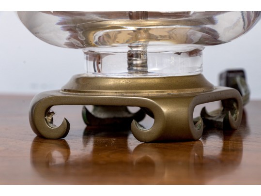Waterford Cut Crystal Table Lamps On Brass Bases