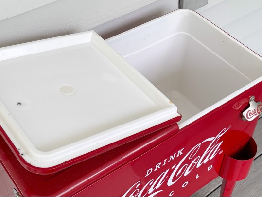 Retro Style Coca-Cola Cooler On Casters