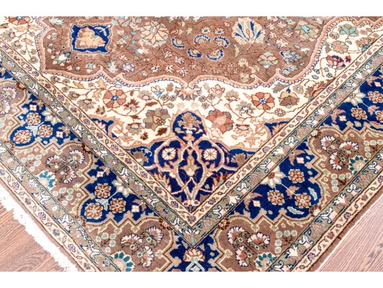 Vintage Turkish Hand-Knotted Wool Area Rug, 9'-8
