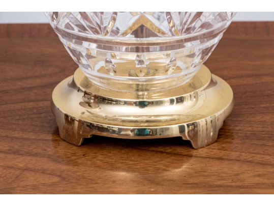 Waterford Cut Crystal Table Lamps On Brass Bases