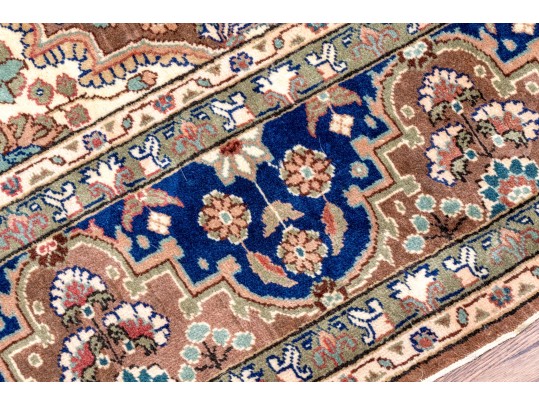 Vintage Turkish Hand-Knotted Wool Area Rug, 9'-8