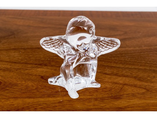 French, Baccarat Crystal Cherub Form Figure