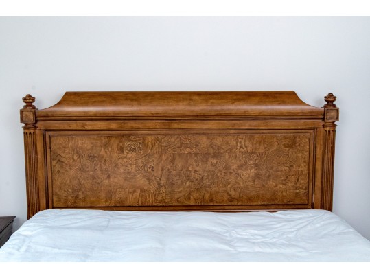 Ethan Allen King Townhouse Wentworth Burl Veneered Bed Frame