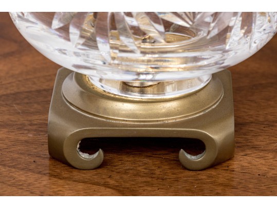 Waterford Cut Crystal Table Lamps On Brass Bases