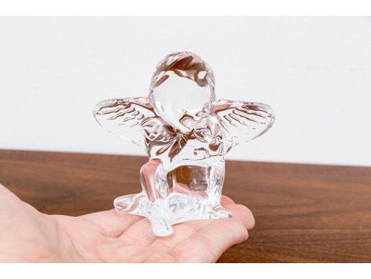 French, Baccarat Crystal Cherub Form Figure