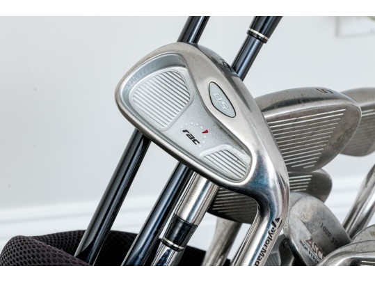 Taylor Made Golf Bag With Assorted Clubs