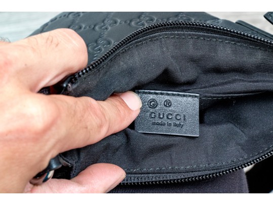 Gucci Guccissima Black Leather Crossbody Bag