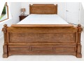 Ethan Allen King Townhouse Wentworth Burl Veneered Bed Frame