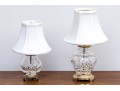 Waterford Cut Crystal Table Lamps On Brass Bases