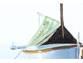 Signed Oil On Canvas, Sailboat At A Dock