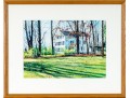 Arlene Cornell (American, B. 20th C.) Watercolor On Paper, Homestead Landscape