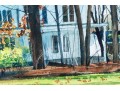 Arlene Cornell (American, B. 20th C.) Watercolor On Paper, Homestead Landscape