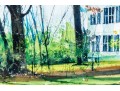 Arlene Cornell (American, B. 20th C.) Watercolor On Paper, Homestead Landscape