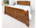 Ethan Allen King Townhouse Wentworth Burl Veneered Bed Frame